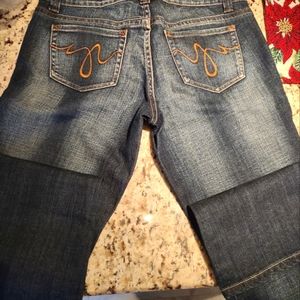 Zco women's juniors 13 flare low rise jeans light distressing